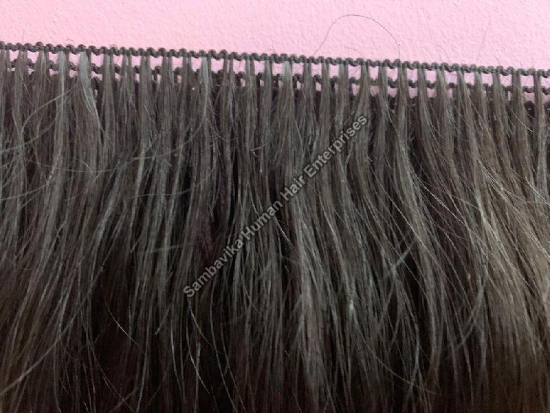 Black Hand Tied Weft Hair, for Parlour, Personal, Style : Straight