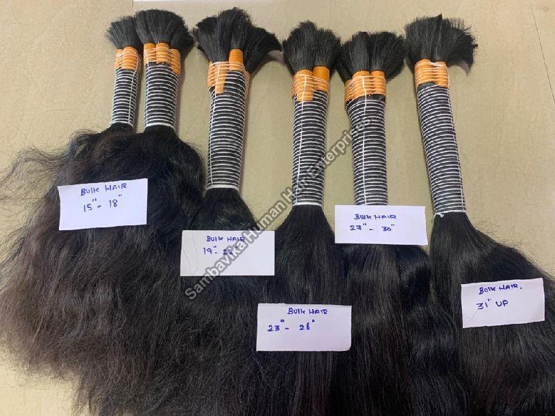 Single Drawn Straight Bulk Hair, for Parlour, Personal, Feature : Comfortable, Easy Fit, Light Weight