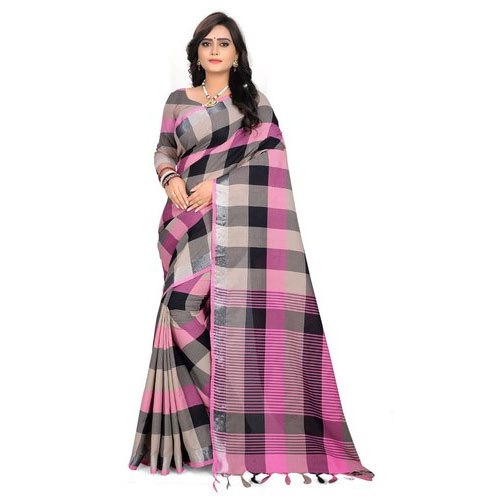 Unstitched Ladies Cotton Saree, for Easy Wash, Anti-Wrinkle, Occasion : Casual Wear