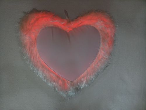 KK Enterprises Fur LED Heart Cushion, for Gifting, Pattern : Plain