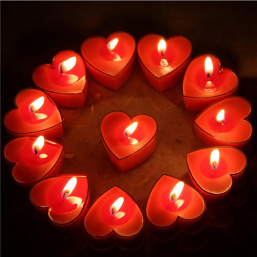 Adi's Wax Heart Candle, Color : Red