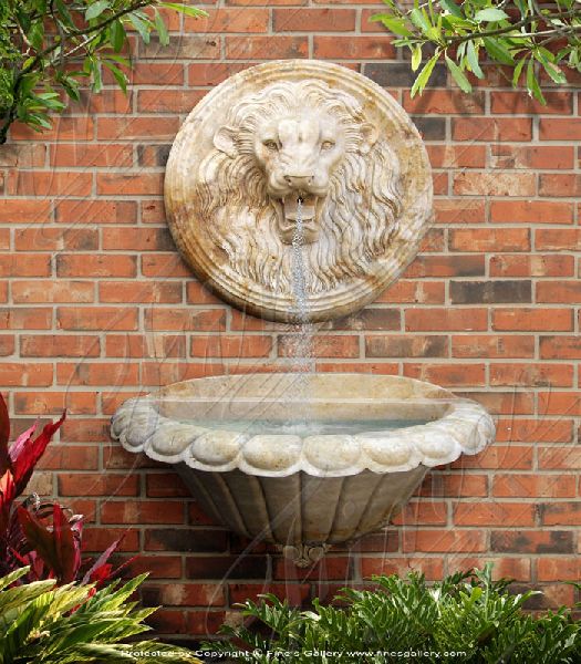 Marble and sandstone Lion Head Wall Fountains, Type : Decorative