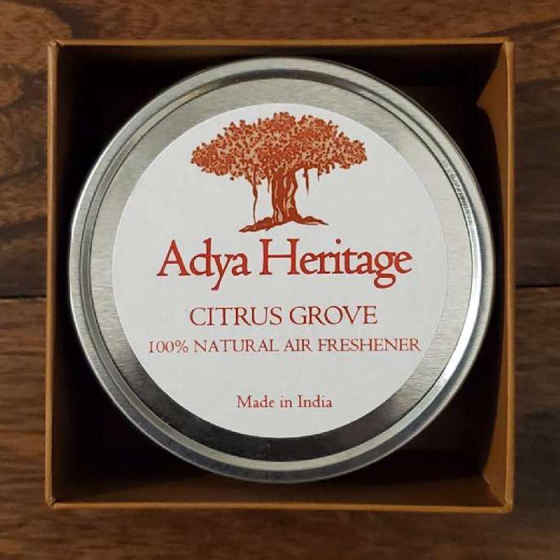 Adya Heritage Citrus Grove Air Freshener, for Office, Room, Shape : Gel