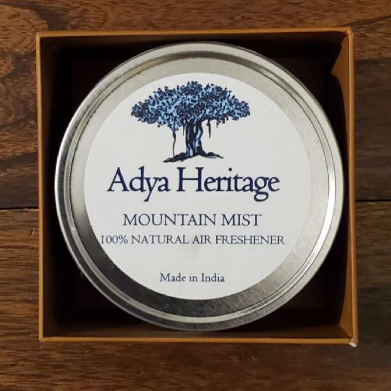 Adya Heritage Mountain Mist Air Freshener, for Office, Room, Shape : Gel