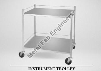 MFE Polished Stainless Steel Hospital Instrument Trolley, Color : Silver