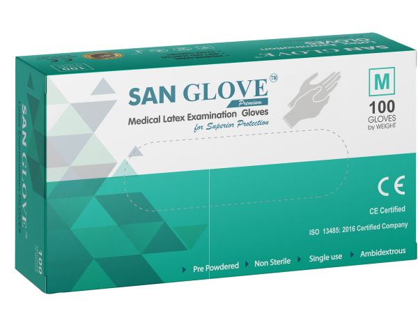 Latex examination gloves, for Clinical, Pattern : Plain