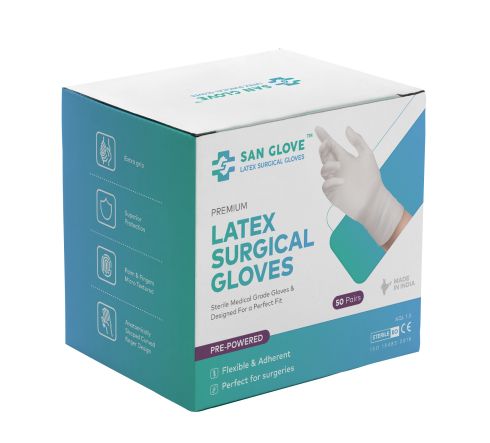 Latex Surgical Gloves, for Clinical, Pattern : Plain