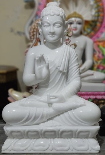 Printed Marble Buddha Statue, Packaging Type : Thermocol Box