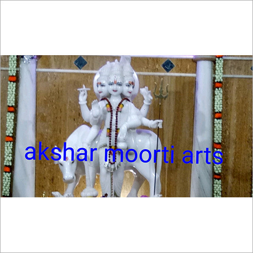 Marble dattatreya statue, Color : White