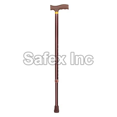 SAFEX INCs Plain Natural Wood Walking Stick, Handle Material : Rubber, Plastic