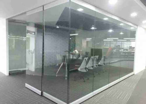 Rectangular Polished Frameless Glass Partition, for Hotel, Mall, Office