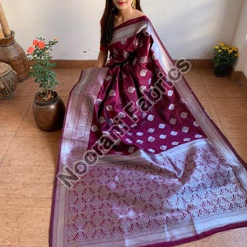 Pure Silk Banarasi Zari Work Sarees, Feature : Easy Wash, Shrink-Resistant