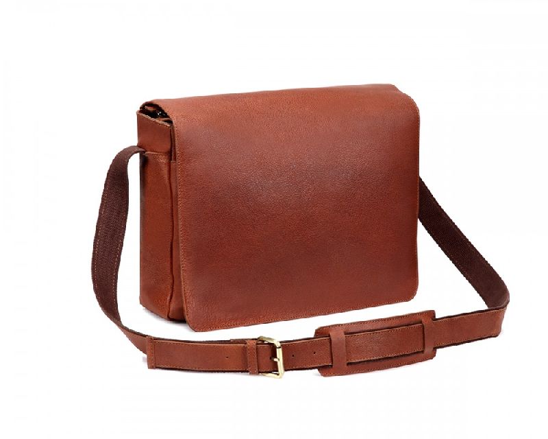 Plain Leather Postman Bags, Size : Standard