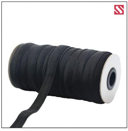 Black Woven Elastic Tape, Pattern : Plain