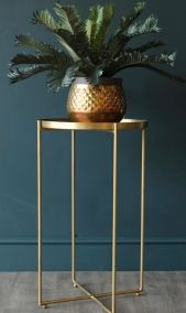 Polished Stainless Steel Golden Flower Pot Stand, for Decoration, Size : 34x17x2 Inch
