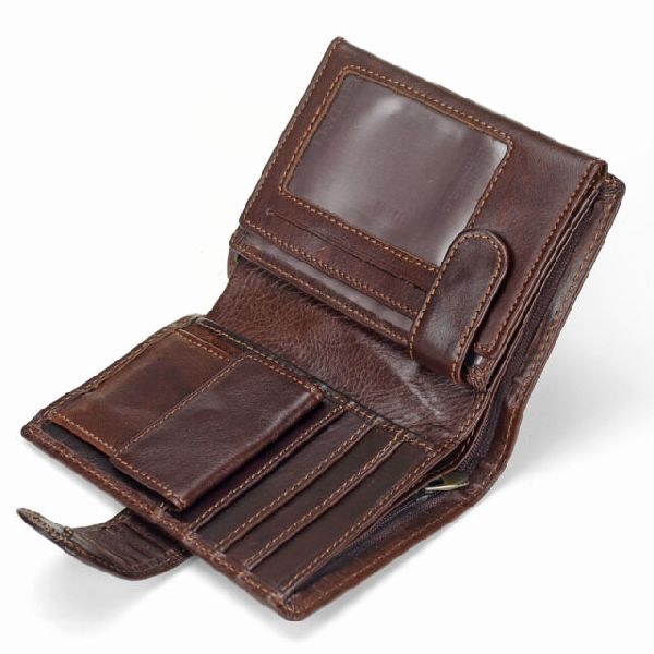 Plain mens leather wallet, Technics : Machine Made