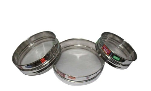 Round Stainless Steel Fixed Chalni Set, Size : 9 inch, 8 inch 7 inch