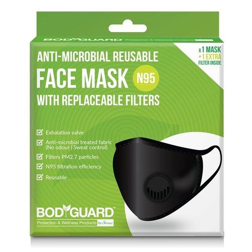 Antimicrobial Reusable Anti Pollution Mask, Color : Black