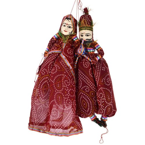 Cloth Wooden Rajasthani Puppet, Color : Maroon