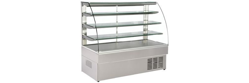 Stainless steel Bend Glass Display Counter