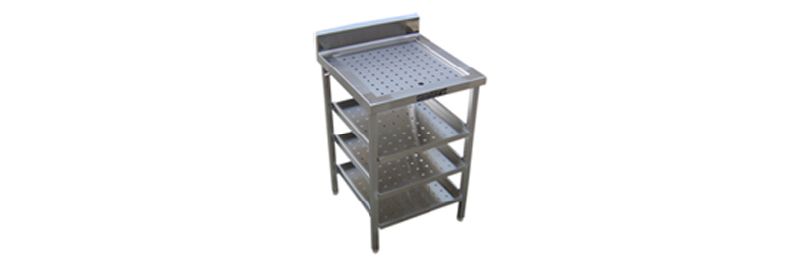 SS Clean Glass Table With Perforated Top