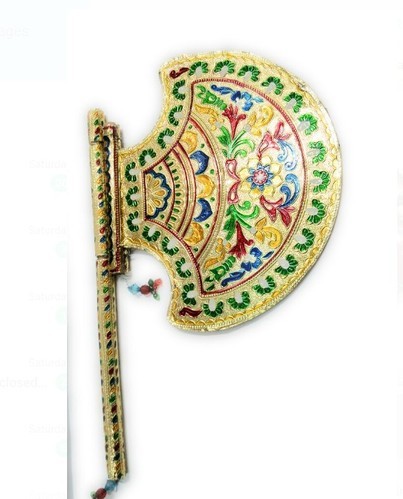 Navneet Handicraft Decorative Hand Fan, Color : Multicolor