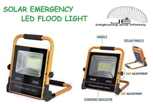 JE LED CAST iron Solar Emergency Flood Light, Lighting Color : Cool White