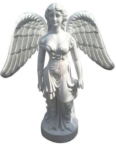  Fiber Angel Statue, Color : White