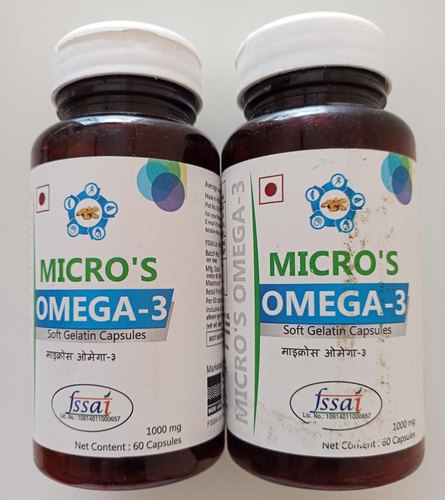  Omega 3 Soft Gels, Packaging Size : 60 CAPSULES PER BOTTLE