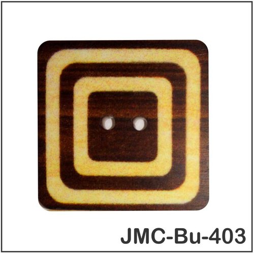Jadvani Square Satin Fabric Button, Color : Brown