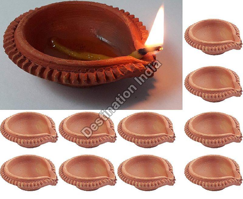 Polished Terracotta Diya, for Decoration, Lighting, Feature : Durable, Fine Finish, Perfect Shape