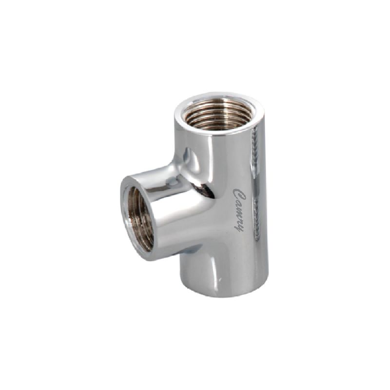 Camry Round Stainless Steel CP Tee, for Pipe Fittings, Color : Silver