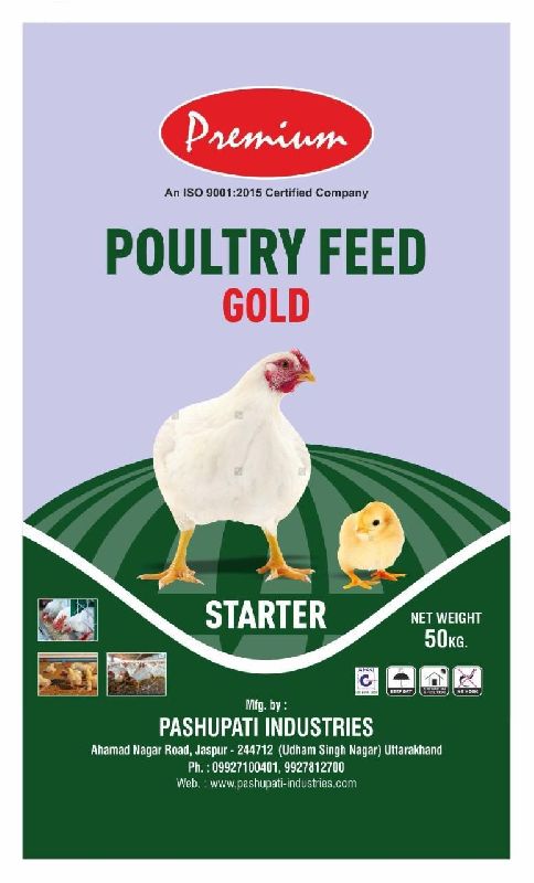 Premium Common Gold Starter Poultry Feed, Packaging Type : Plastic Sack Bag