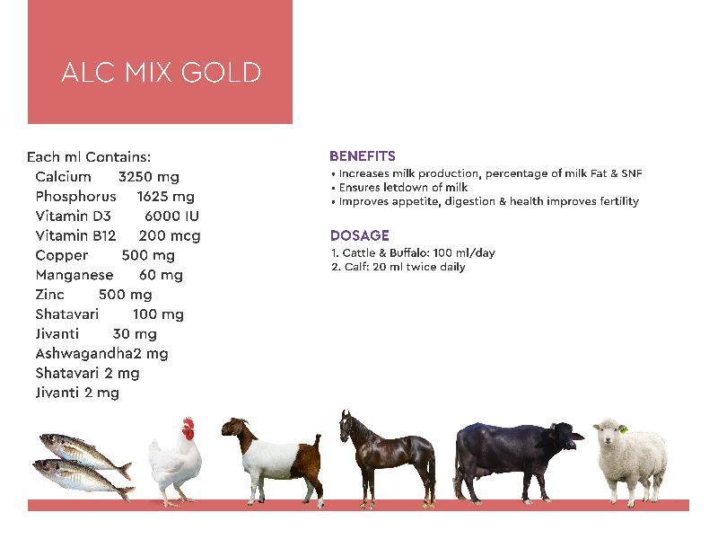 ALC Mix Gold Cattle Feeds Supplements, Packaging Type : Cans Bottles