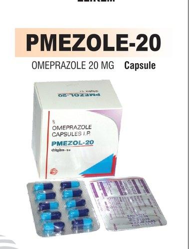 Pmezole-20 Omeprazole Capsule, Packaging Type : Strips