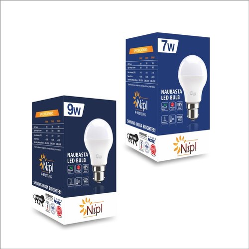 Bleached Kraft Paperboard 270-350 GSM LED Bulb Packaging Box, Size(LXWXH)(Inches) : 55*55*100 mm