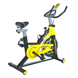 black and yellow stationary bike