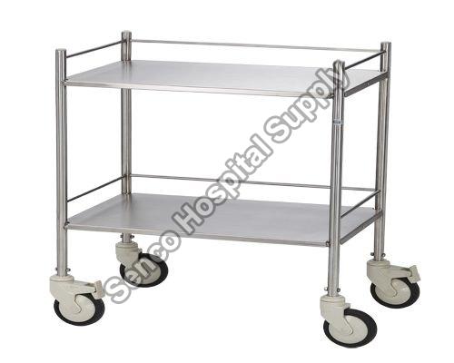SHSC Stainless Steel Instrument Trolley, Size : 30 x 18 x 32 Inch