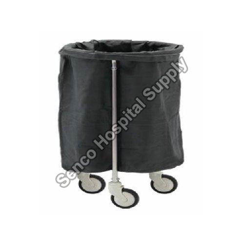 Black Mild Steel Linen Trolley, for Hospital Use, Shape : Round Shape