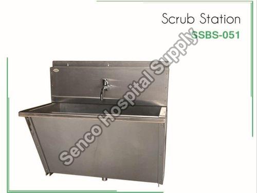 Stainless Steel Scrub Station, for Hospital, Color : Silver