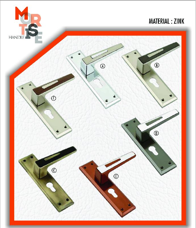 M-1022 Zink Plate Mortise Door Handles