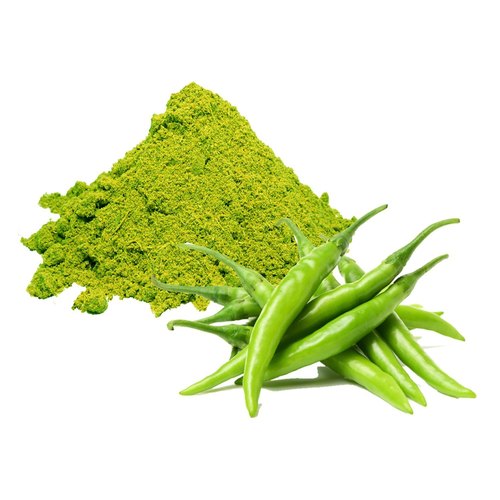 Dehydrated green chilli powder, Packaging Type : Plastic Packet