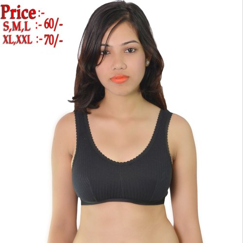 Plain Cotton Blend Women's Fancy Sports Non Padded Bra at Rs 60/piece in  New Delhi