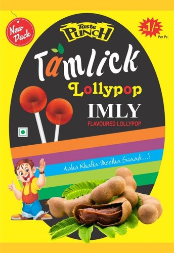 Taste punch Round Imli Lolipop, Packaging Type : Packet
