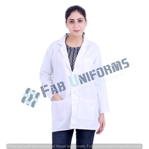 Fab Uniforms Plain Unisex Medical Apron, Color : White