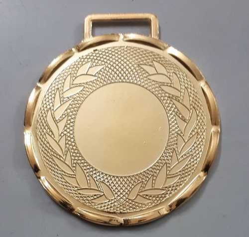 Round Metal Gold Plated Medal, Color : Golden