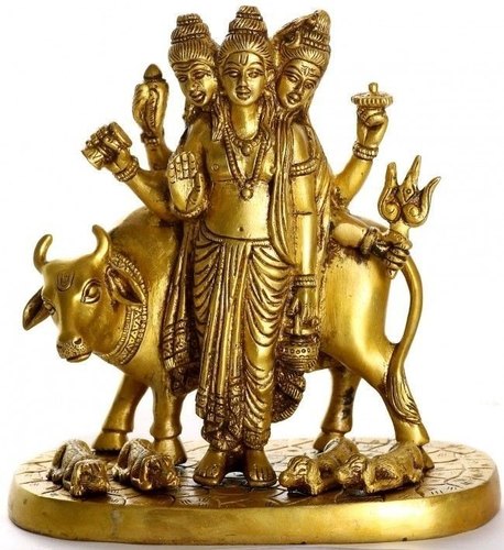 Dhrama Brass Dattatreya Statue, Packaging Type : Carton Box
