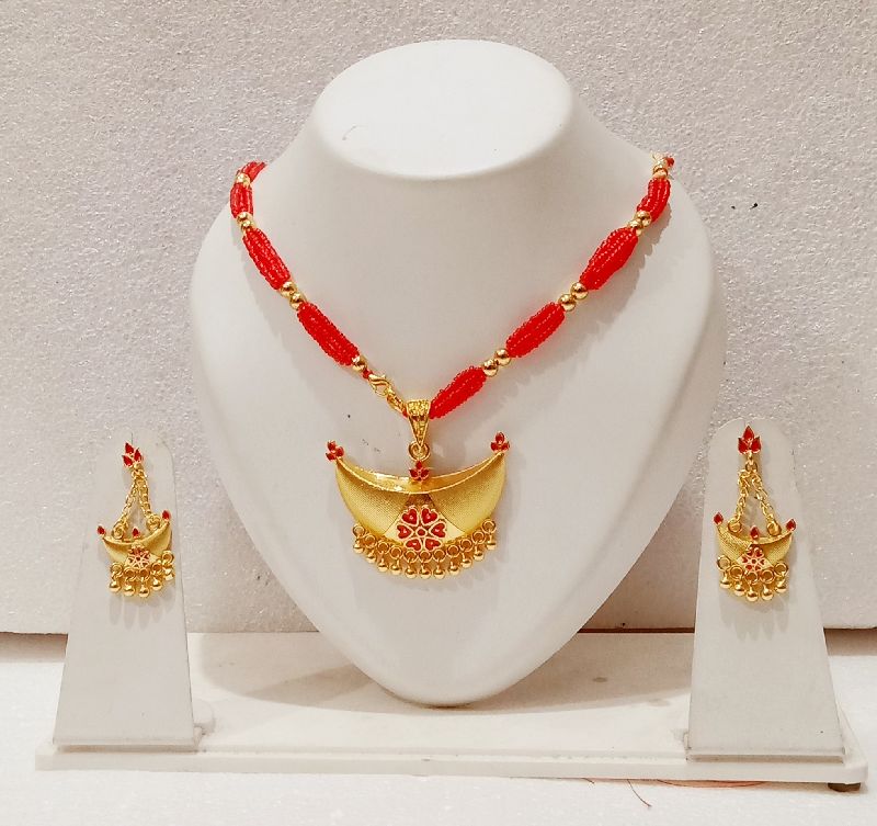Assamese traditional jewellery junbiri set/asomiya gohona440, Packaging Type : box