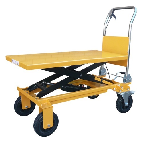 Forcelift Semi Automatic Trolley Scissor Lift, for Industrial Use, Lifting Capacity : 1000 Kg