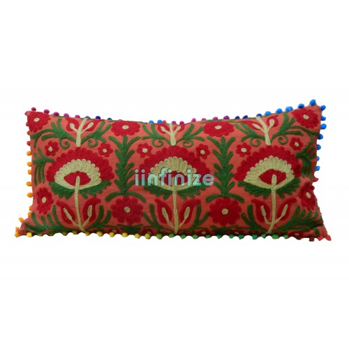 Cotton Embroidery Sujani Cushion Cover, Size : 16X16 Inch